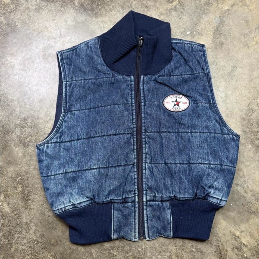 Rare Vintage 90’s Tommy Jeans Denim Puffer Vest Women’s XS